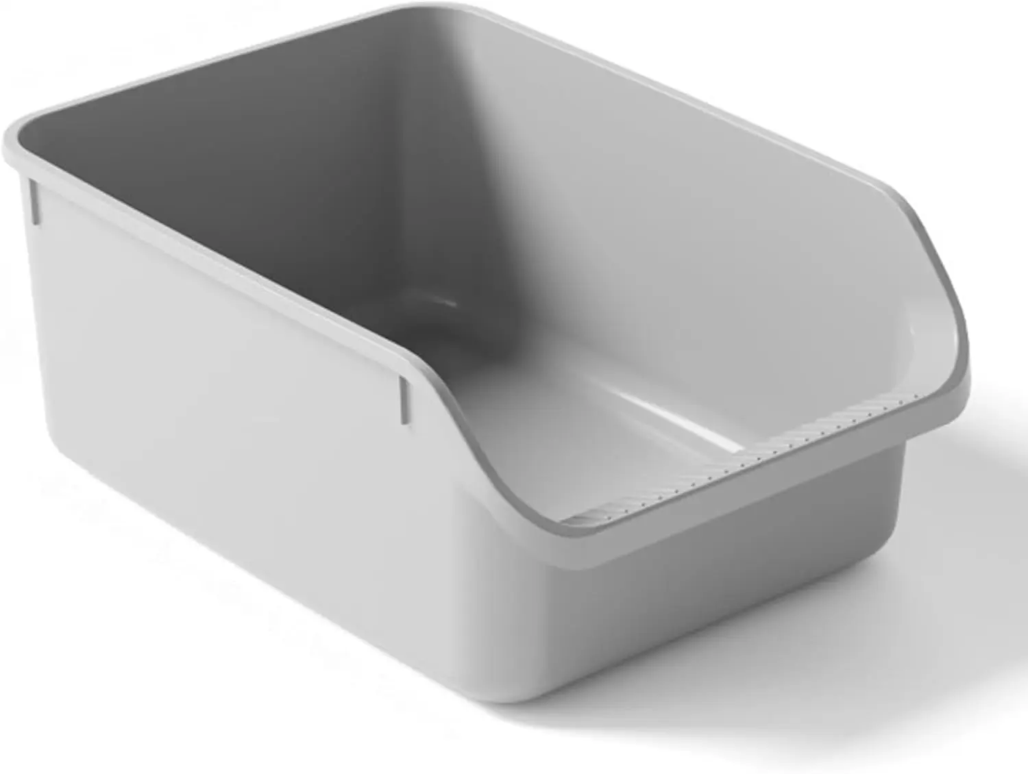 

Large Cat Litter Box with High Sides, Low Entry, Anti-Splashing, Easy Clean (Grey)