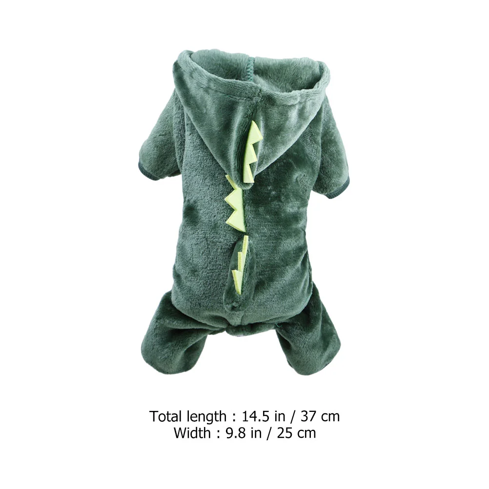 Dog Dinosaur Clothes Cosplay Warm Clothing for Puppy Apparel Adorable Pet Jumpsuit Coral Fleece Hooded