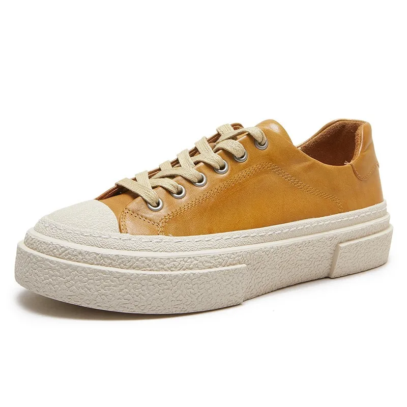 

Designer Luxury Middle East Genuine Leather Board Shoes Men Thick Soled Casual Trendy Breathable Low Top Sport Flat Shoes Male