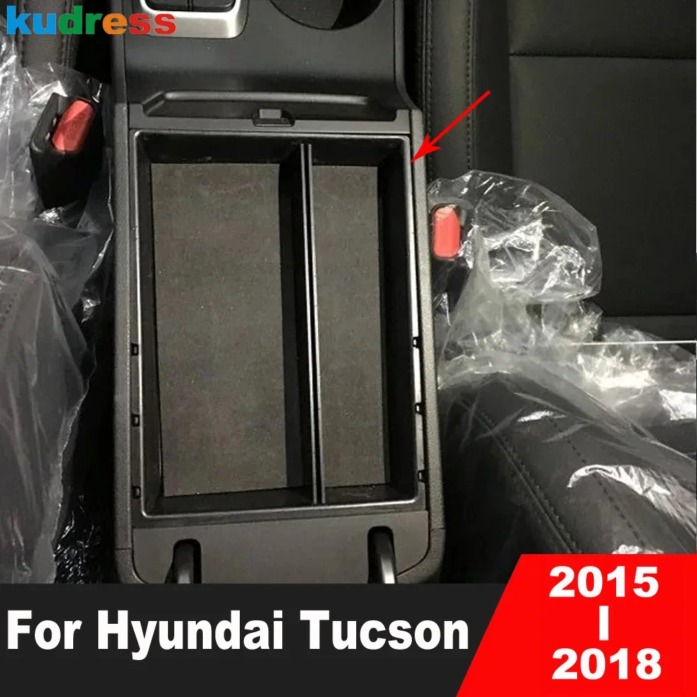 Image of Für Hyundai Tucson 2015 2016 2017 2018 Auto Mittelkonsole Armlehne Aufbewahrungsbox Fach Organizer Container Fall Zubehör