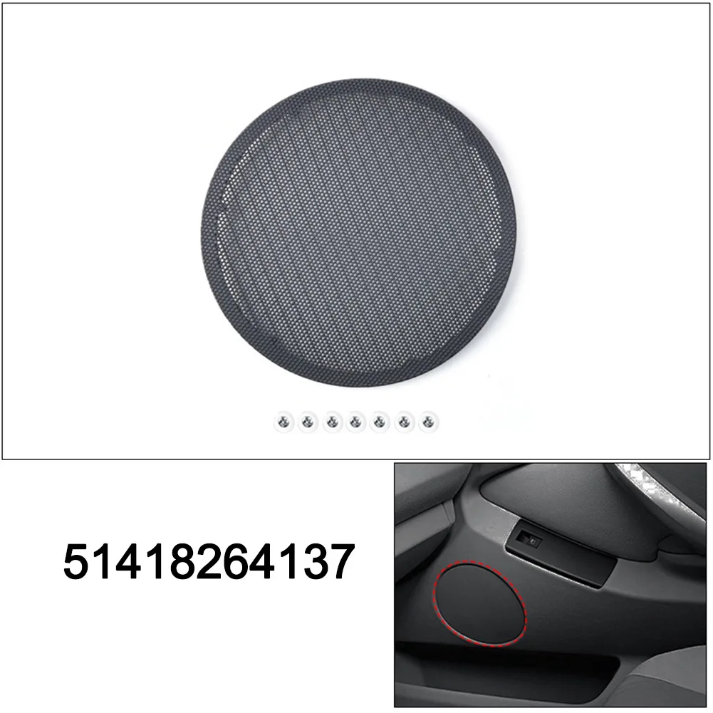 Interior Door Trim Door Speaker Cover Rubber Oil Painting Finish Direct Replacement Part Frame Black For Car Interior Renovation