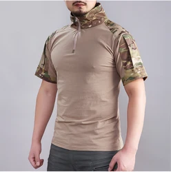 T-shirts táticas dos homens do esporte ao ar livre t militar secagem rápida camisa de manga curta caminhadas caça combate do exército roupas masculinas respirável
