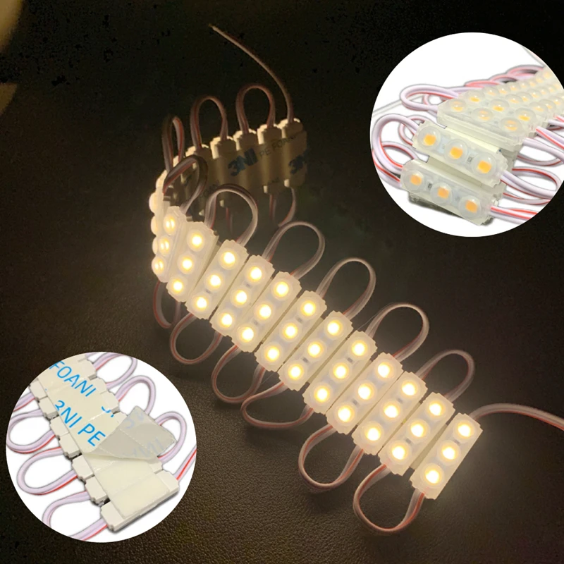 500個-2835ミニライトモジュール-dc12v-09w-3led注入モジュール-防水-29-9mm-店舗看板広告サイン文字用