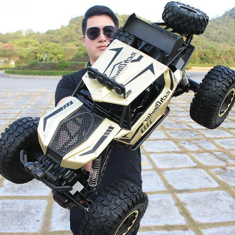 

Metal Shell RC Car Off-Road Truck with LED Headlights Remote Control Monster Truck - Remote Controlled Off-Road Vehicle Toy