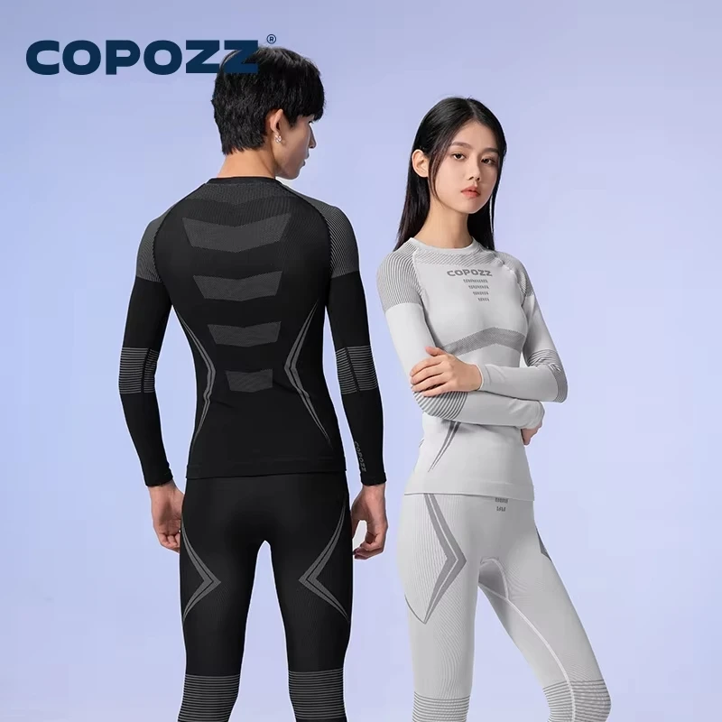 COPOZZ Winter Ski Thermal Underwear Sets Men Women Sweatwicking Breathable Quick Dry Tracksuit Ski Thermo Underwear Long Johns