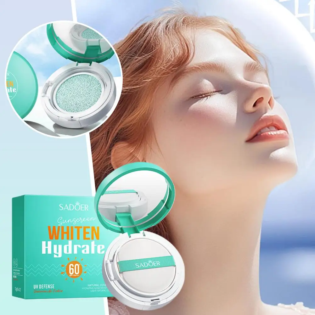 SPF60+ Sunscreen Cushion Foundation Waterproof BB Cream Full Coverage Concealer Long-lasting 24H Hydration Isolation Makeup 12g