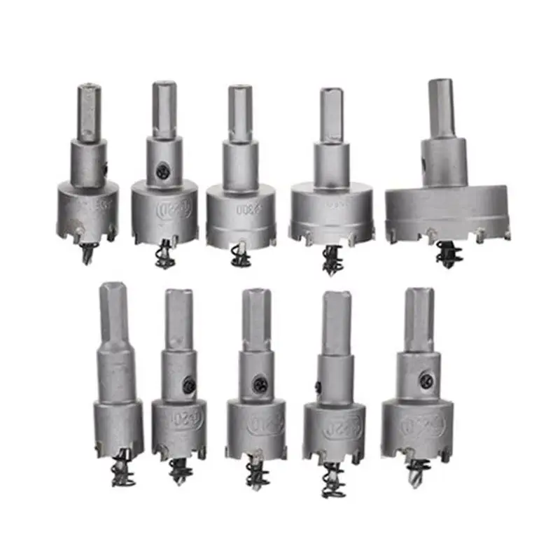 10pcs set of carbide hole saw multi-tooth stainless steel hole saw metal reaming drill bit