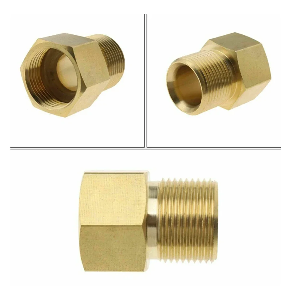 Brass Valve Connector Brass Pipe Connector Brass Material Easy Installation External Thread Hexagonal Shape Internal Thread