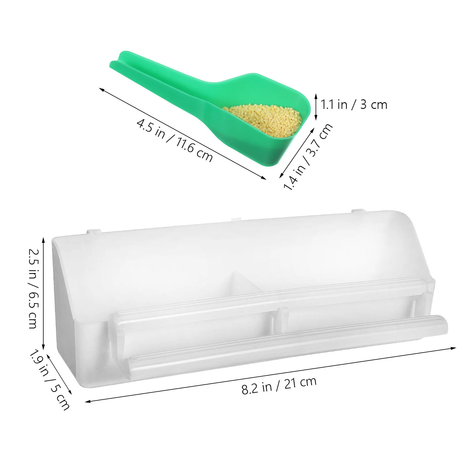 

1Set Bird Cage Feeder Bowl Sturdy Construction No Mess Dual Compartments Easy Install Parakeet Feeder Bird Bowls for Cage