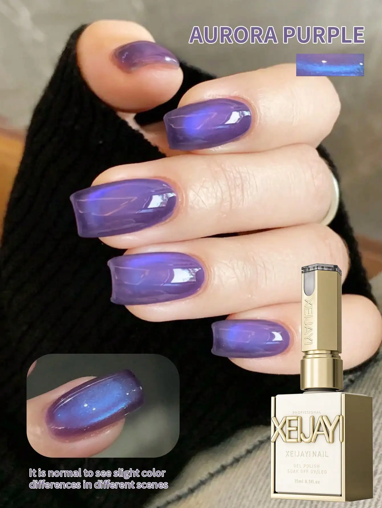 1PC Aurora Purple Cat Eye Gel Nagellack, UV-LED-Härtung, langwirksames, schnell trocknendes Nail Art Gel
