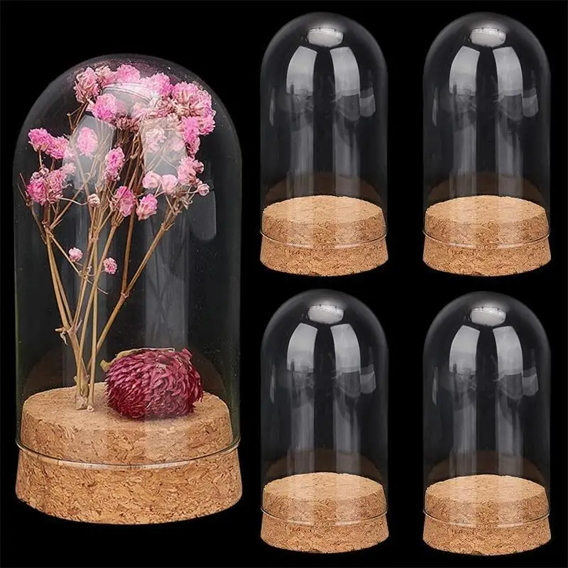 

1.5*1 Inch Mini Clear Cloche Dome Display Glass Jar with Cork,Terrarium Bell Decoration for Home Party,Wedding Flower DIY Gift