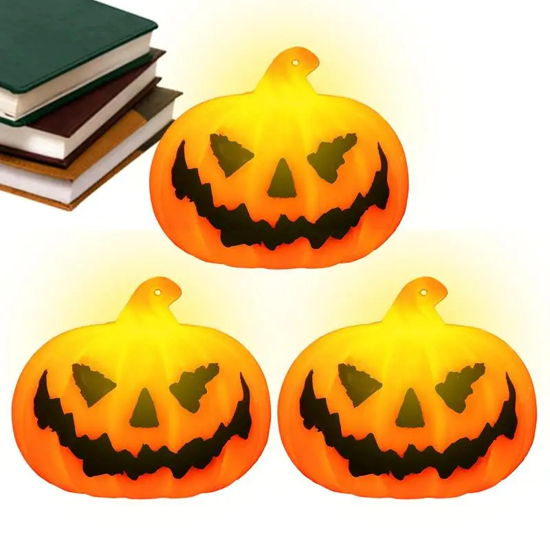 Halloween Pumpkin Light Ornament Eerie Button Battery Pumpkin Ornament Home Theme Party Decorative Pumpkin For Courtyard Garden