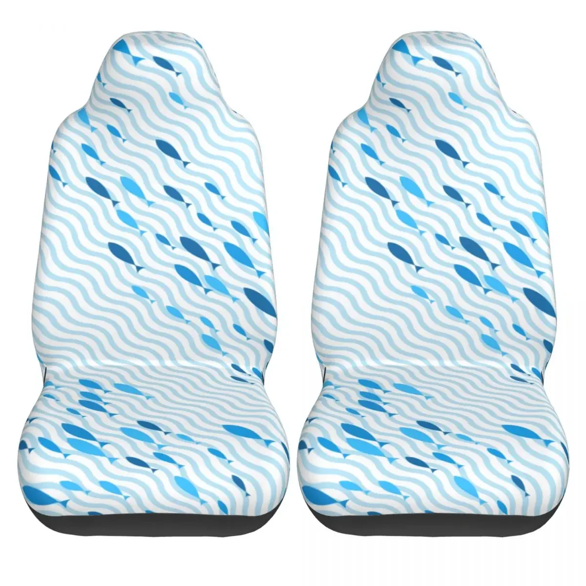 Swimming Fish Pattern Universal Car Seat Cover Four Seasons Travel Car Seat Protector Fiber Fishing