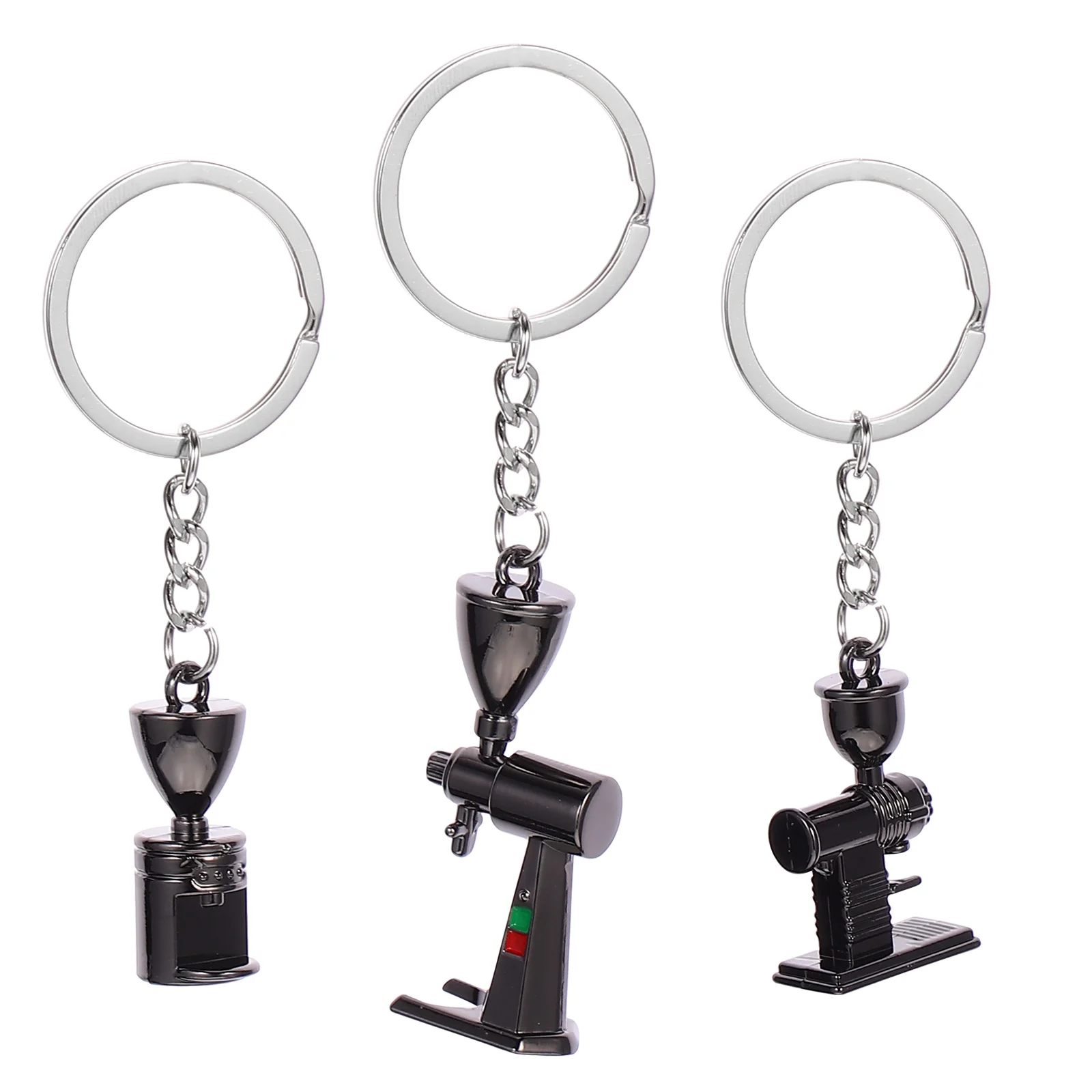 3 Pcs Coffee Cup Machine Keychain Man for Boys Small Maker Zinc Alloy Material Keyring Charm