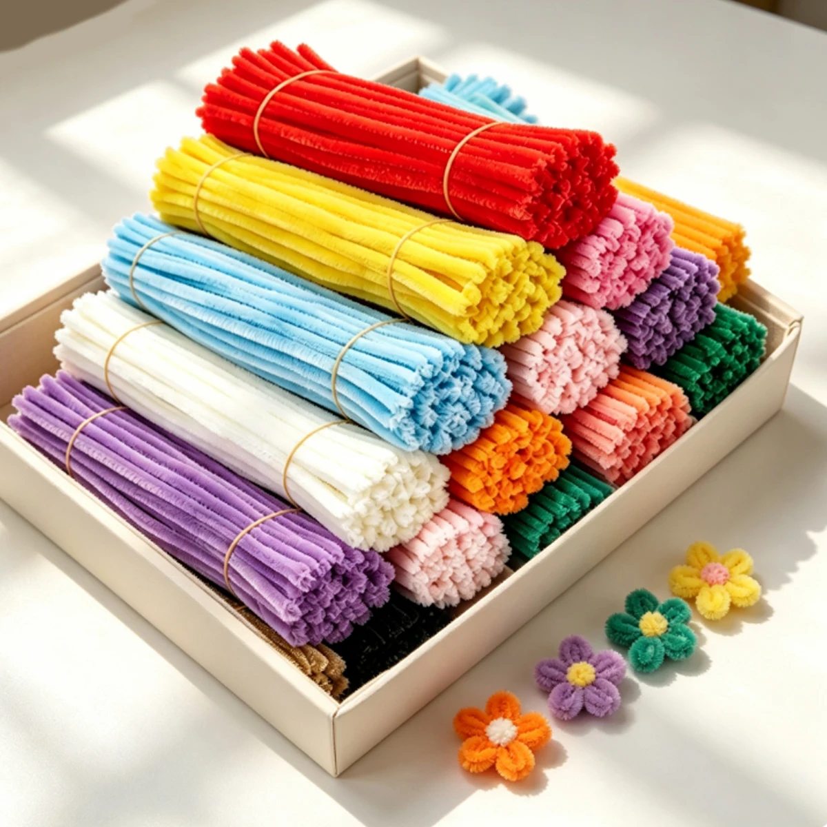 148/298/448Pcs 11.8 Inch Craft Pipe Cleaners Bulk, 30 Assorted Color Bendable Stems for DIY Home Decor Accents, ZSY