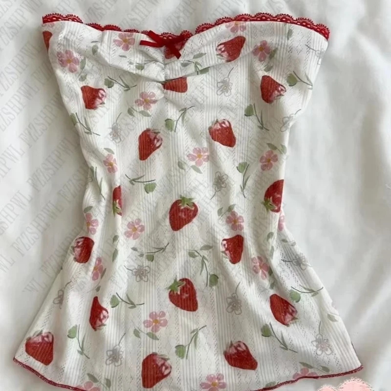 Summer 2000s Outwear Lace Plaid Corset Vest Two Pieces Hot Girls Sweet Spicy Slim Y2k Crop Top Casual Korean Fashion Camis Chic image 4