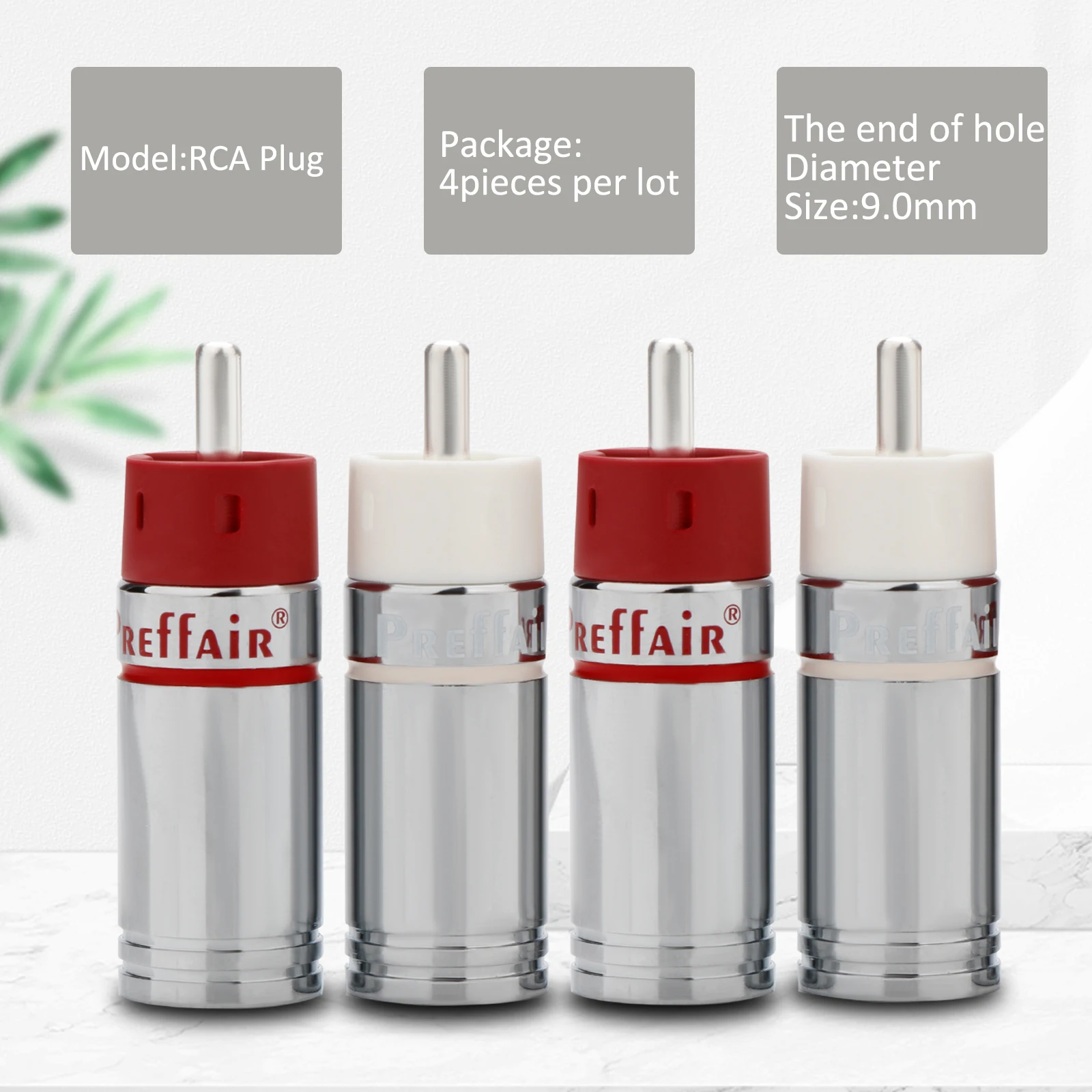 R1724 4 قطعة Hifi لتقوم بها بنفسك 9 مللي متر الفضة مطلي أو الذهب مطلي النحاس RCA التوصيل موصل ، HIFI RCA جاك