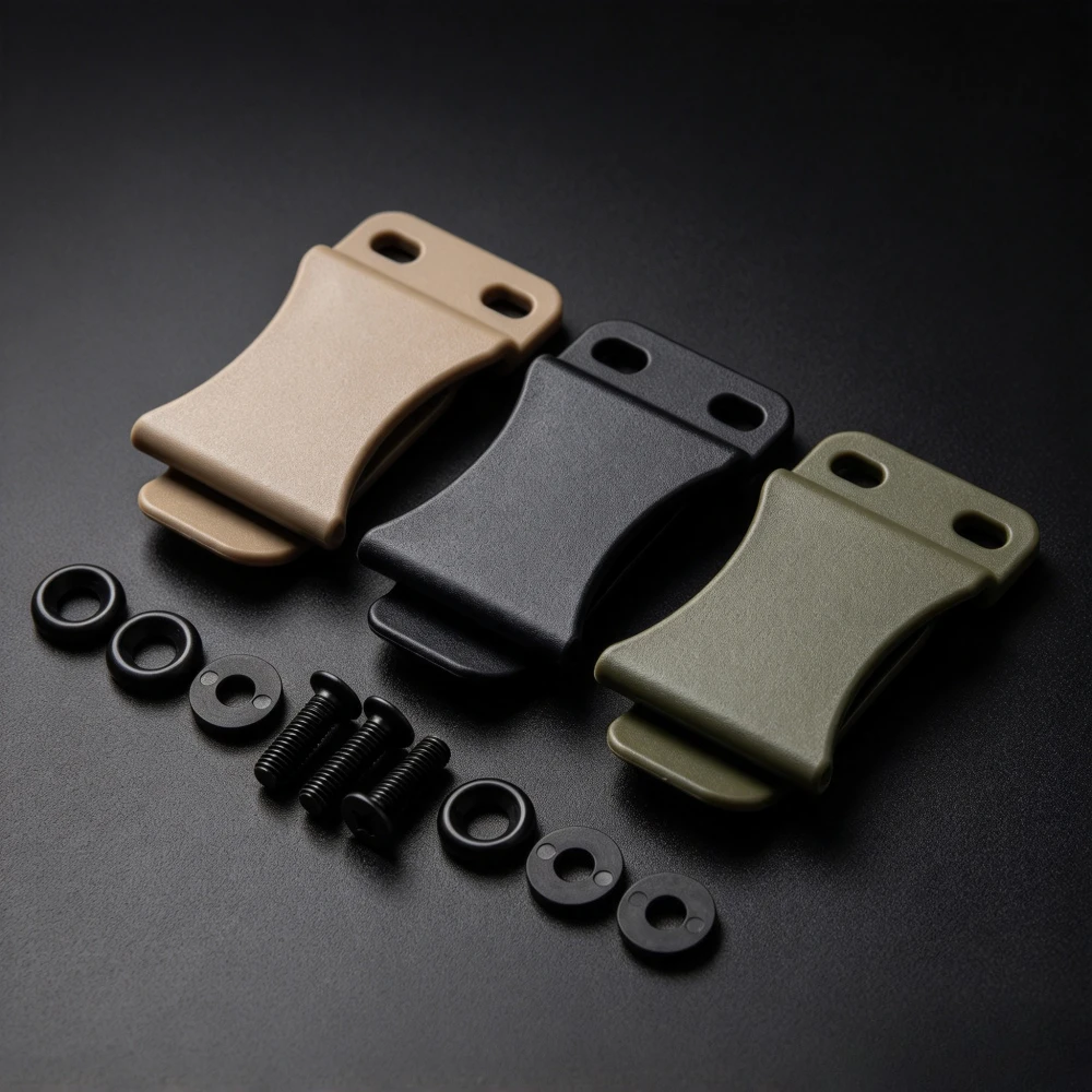 K Sheath Waist Clip & Back Clip with Screws Set 3 Colors Kydex Clips Knife Sheath Reinforcement Accessories DIY Material