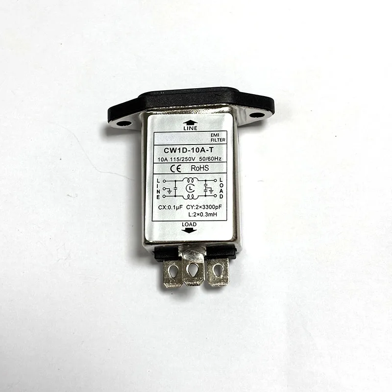 Single-phase EMI filter/IEC T-Socket filter CW1D-3/6/10A-T 250V Audio power supply filter power purifier Anti-interference