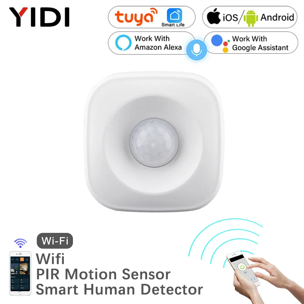 Tuya Smart WiFi PIR Motion Sensor Human Detector Smart Life  App Remote Control Alarm System Smart Body Movement Sensor