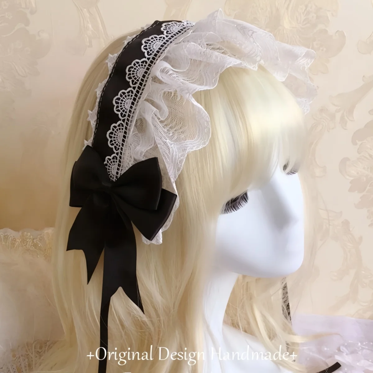 جديد أزياء من الدانتل رباط شعر الفتيات الحلو لوليتا تأثيري خادمة عقال الشريط Bowknot غطاء الرأس إكسسوارات الشعر الأنيقة