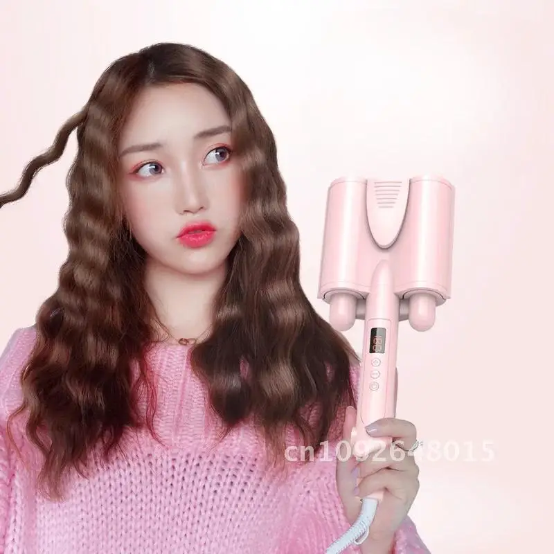 Modelador de cabelo onda grande ferro automático cerâmica profundo ondulado modelador de ondulação ovo led exibição de cabelo barris ferramentas 3 rolos
