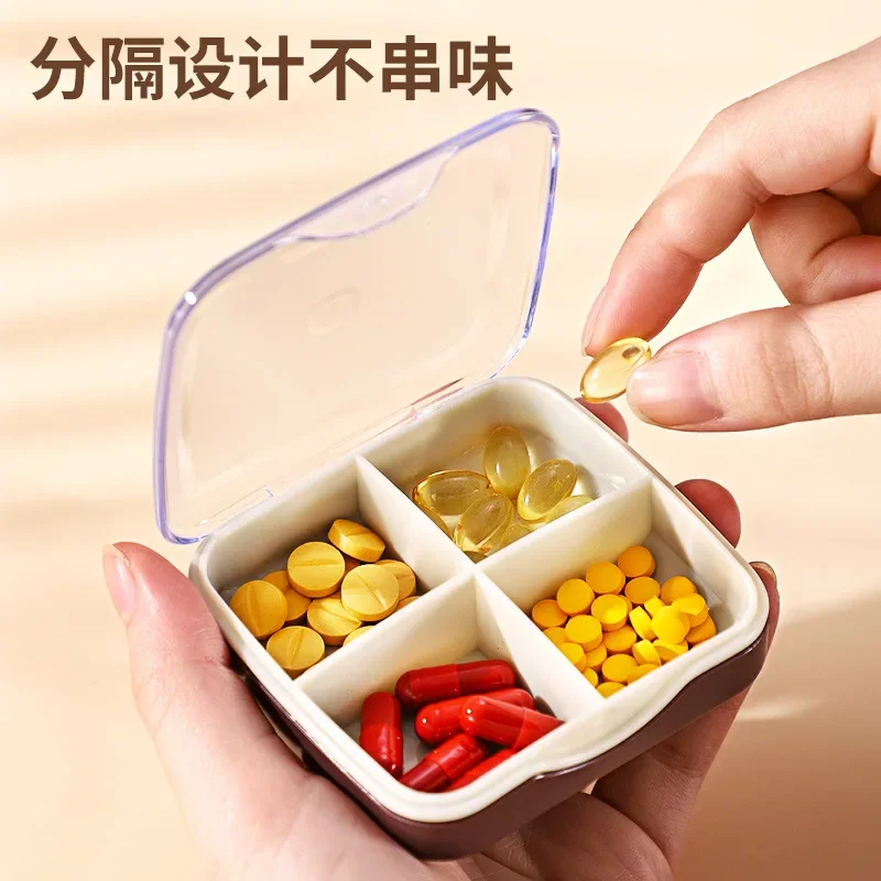 4/6 Grids Pill Box Weekly Medicine Pillbox Large Moisture-Proof Pill Storage Organizer Portable Medicine Case for Travel