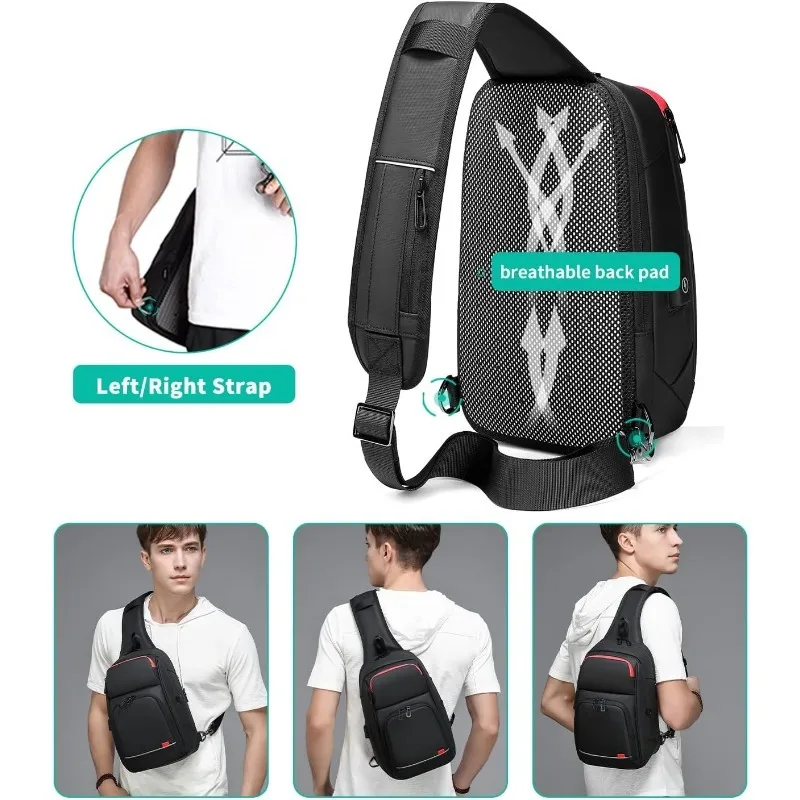 Bolso de hombro para hombre, mochila cruzada, bolso de pecho, Mochila pequeña, gran capacidad, bolso de hombro informal de moda