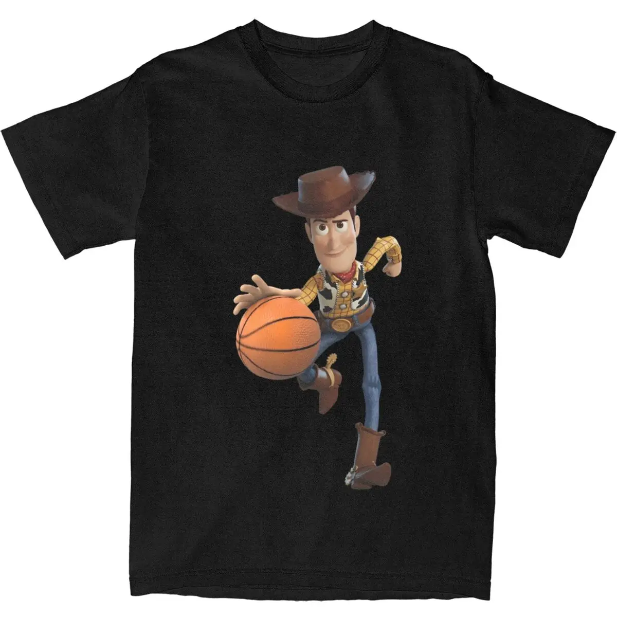 Toy Story Sheriff Woody Basketball T Shirt Mens Streetwear Cotton T-Shirts Summer O Neck Harajuku Tees Pattern Big Size Tops