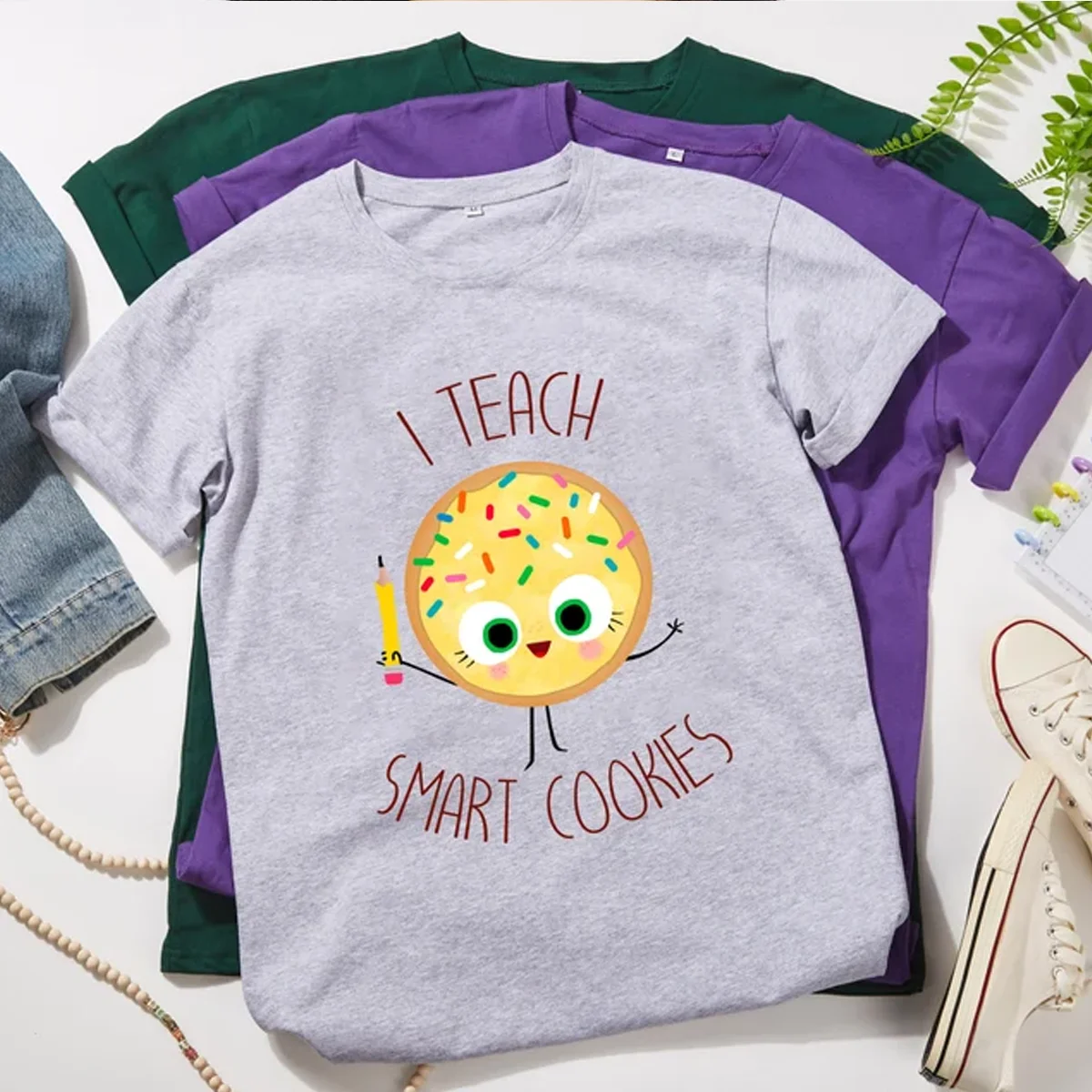 I Teach Smart Cookies Teacher Shirts For Women The Smart Cookie Summer Teacher Shirts Smart Cookie Teacher Gifts Teacher T-Shirt