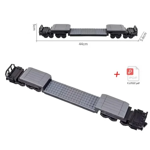 Imagen 2 del producto MOC City-Idea creativa, Base de tren, carro de ruedas, bloques de construcción, juguetes DIY ensamblados para niños, regalos de navidad