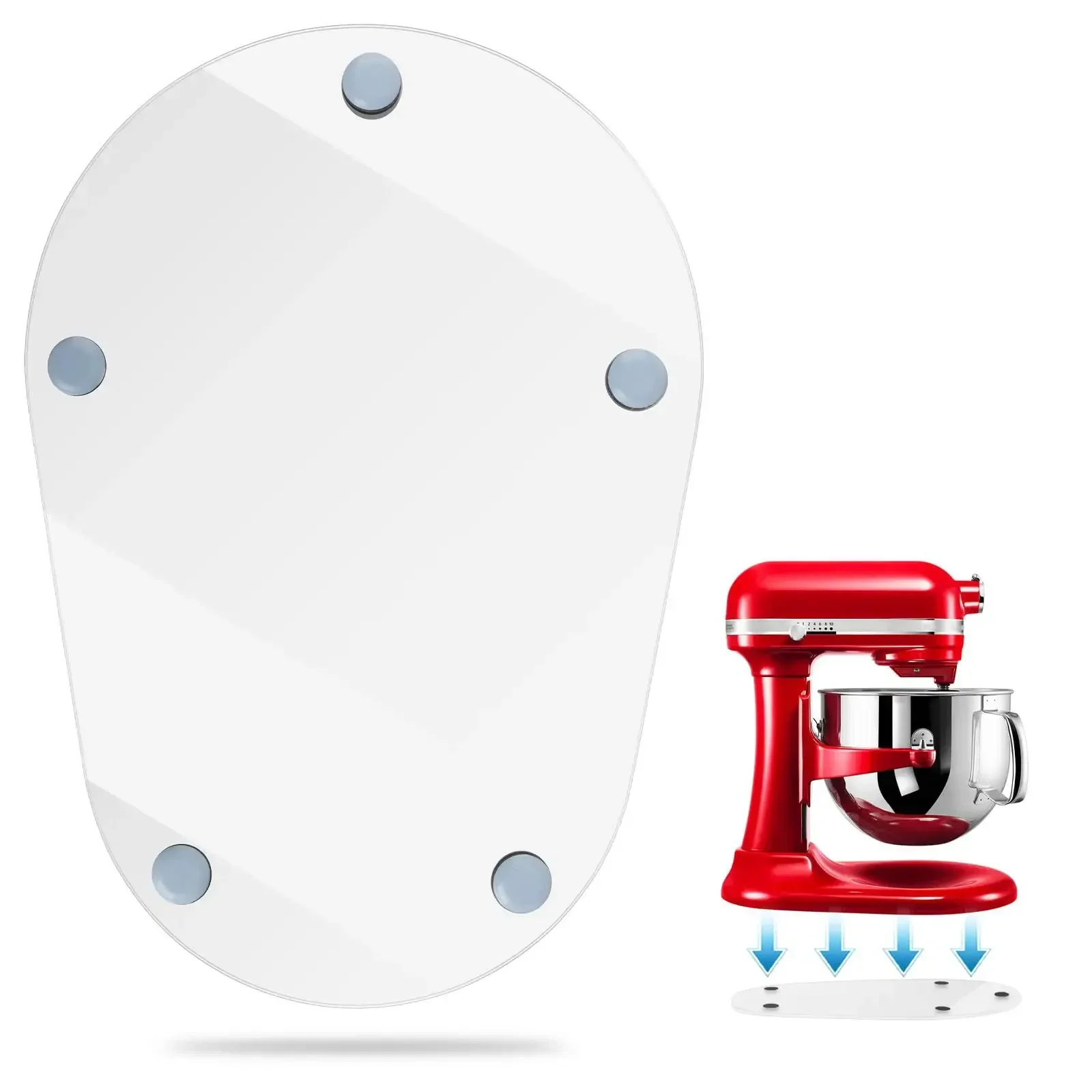 For KitchenAid's Acrylic Mixer Slider, 5-6QT Angled Vertical Mixer, Kitchen Appliance Moving Pad, Mixer Moving Tray image 2