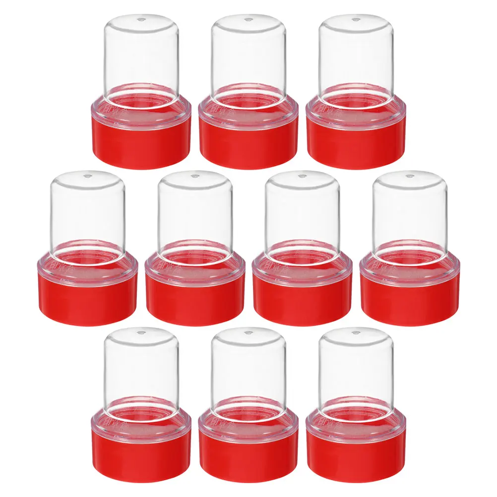 

10pcs Clear Plastic Stamp Holder Round Seal Organizer Box For Financial Supplies Office School Accessories Storage Containers