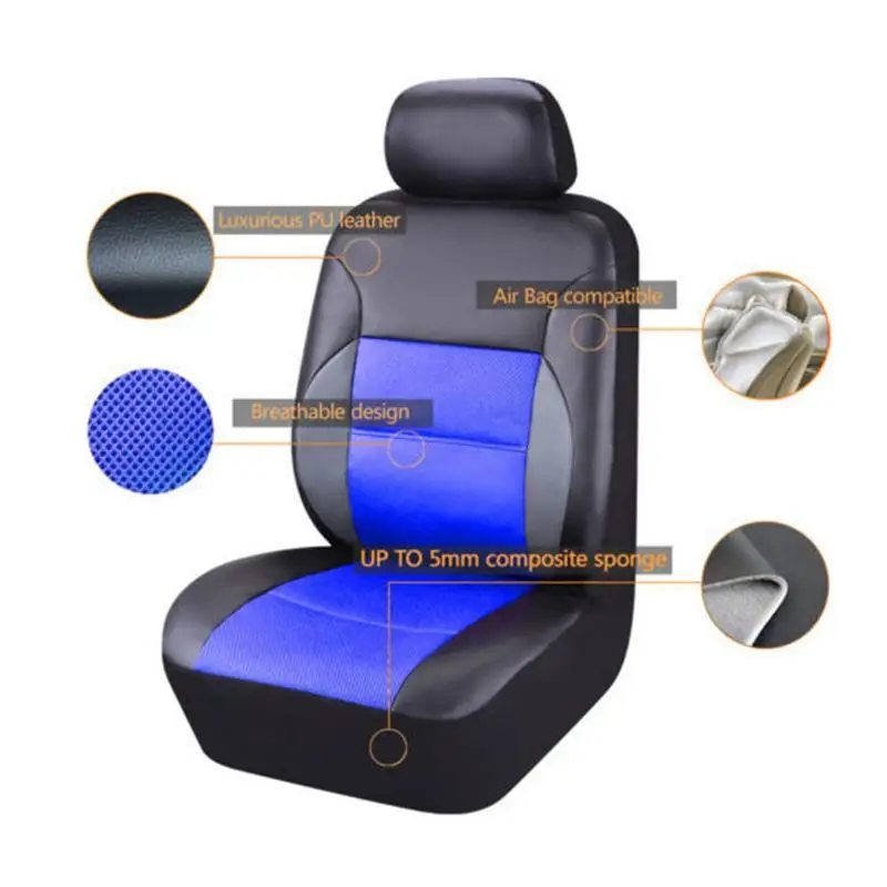 Car Seat Covers Pu Leather Seats Cover Universal Full Set Seat Cushion Cover Easy To Install Car Cushion Protector For SUV Truck