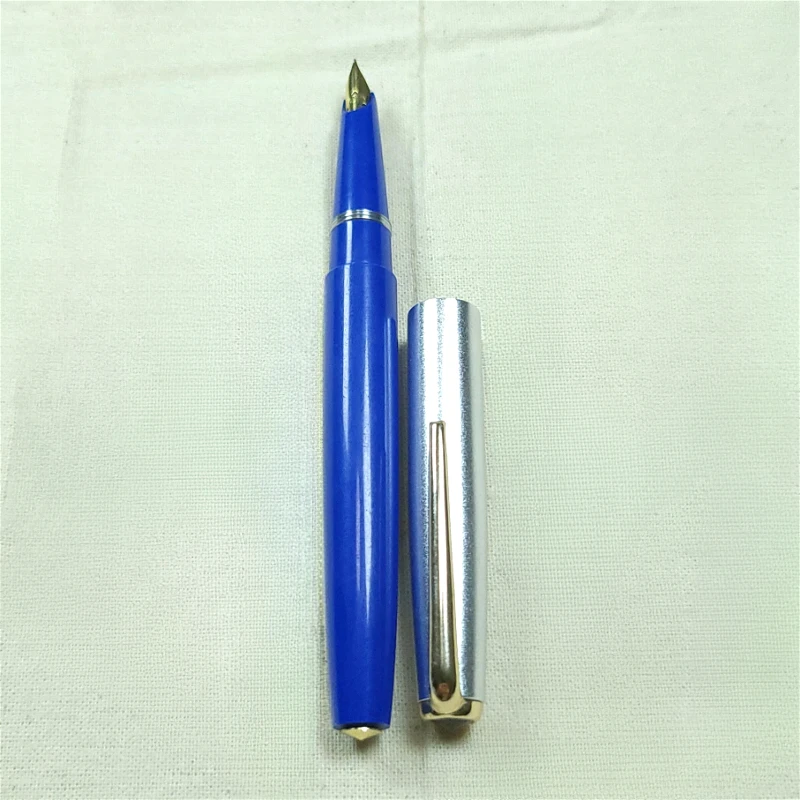 Japan Vintage NAVY Sky Blue Fountain Pen Stub F 0.5mm Nib Ink Pen with Converter for Office Business Sketching for Daily Use Pen