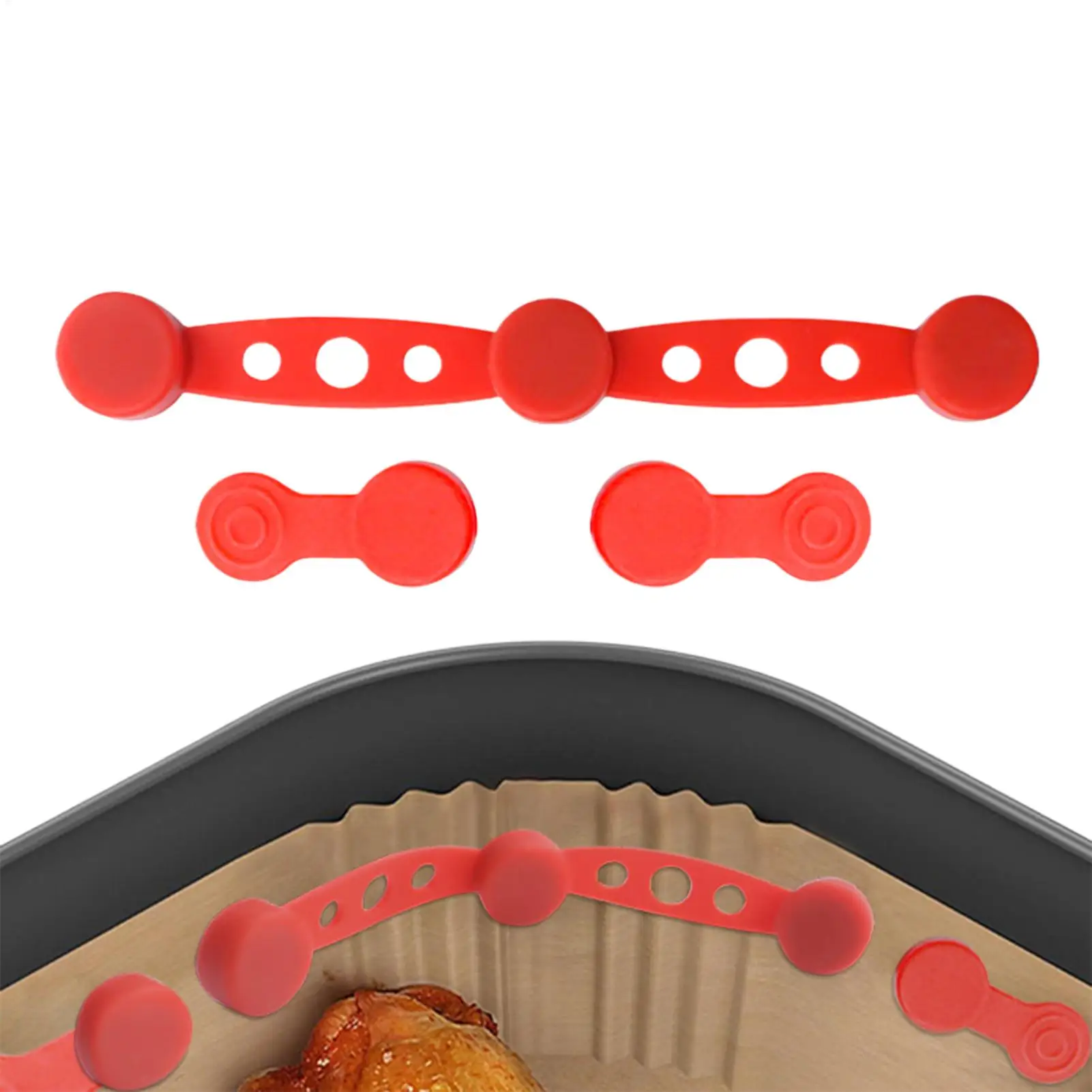 1PC Air Fryer Magnet Silikon Schnalle für Halten Air Fryer Pergament Papier Schloss Einweg Liner Verhindern Papier zu brennen