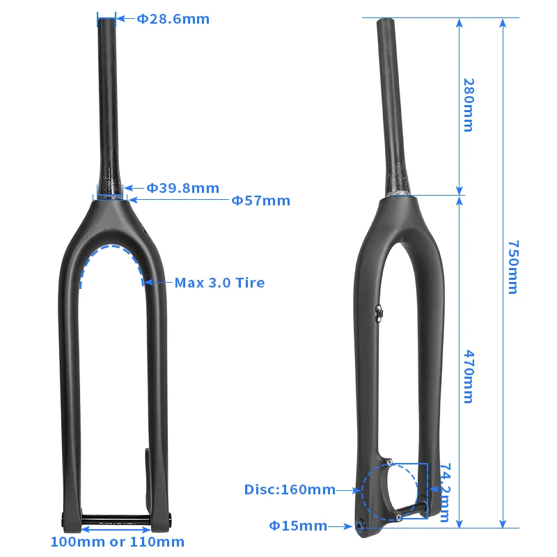 BXT Full Carbon Bike Fork Newest 27.5