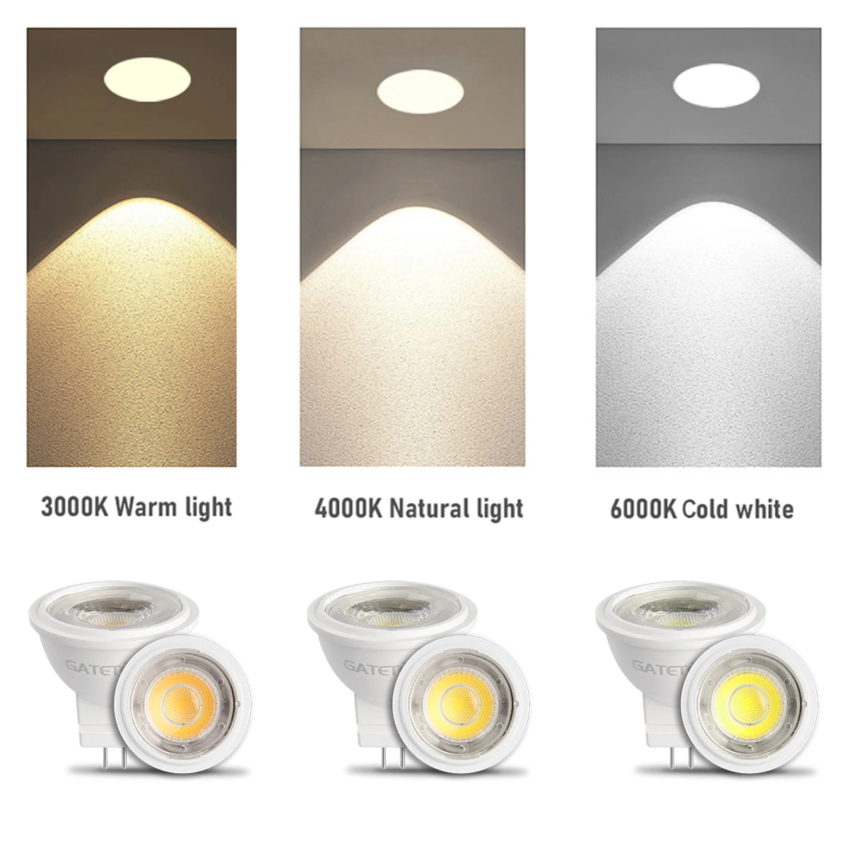 LED Mini COB Spotlight MR11 GU4 AC/DC12-24V 3W High Light Warm White Light Suitable for kitchen den Replacement 20W 50W Halogen