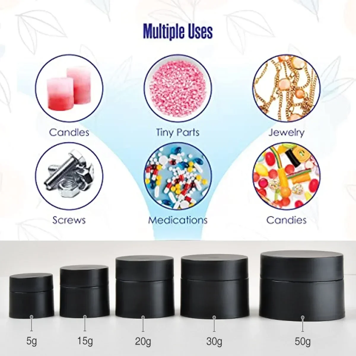 10pcs 5g 15g 20g 30g 50g Refillable Face Cream Jar Lotion Body Butter Makeup Containers Round Eyeshadow Gel