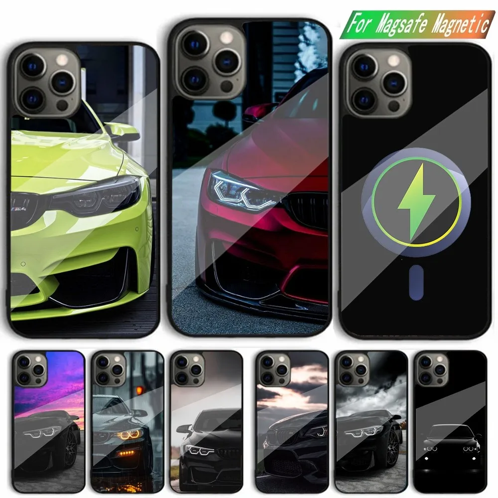 Blue Red Car COOL B-Bmwes Phone Case For iPhone 15,14,13,12,11,Plus,Pro,Max Mini Magsafe Magnetic Wireless Charging