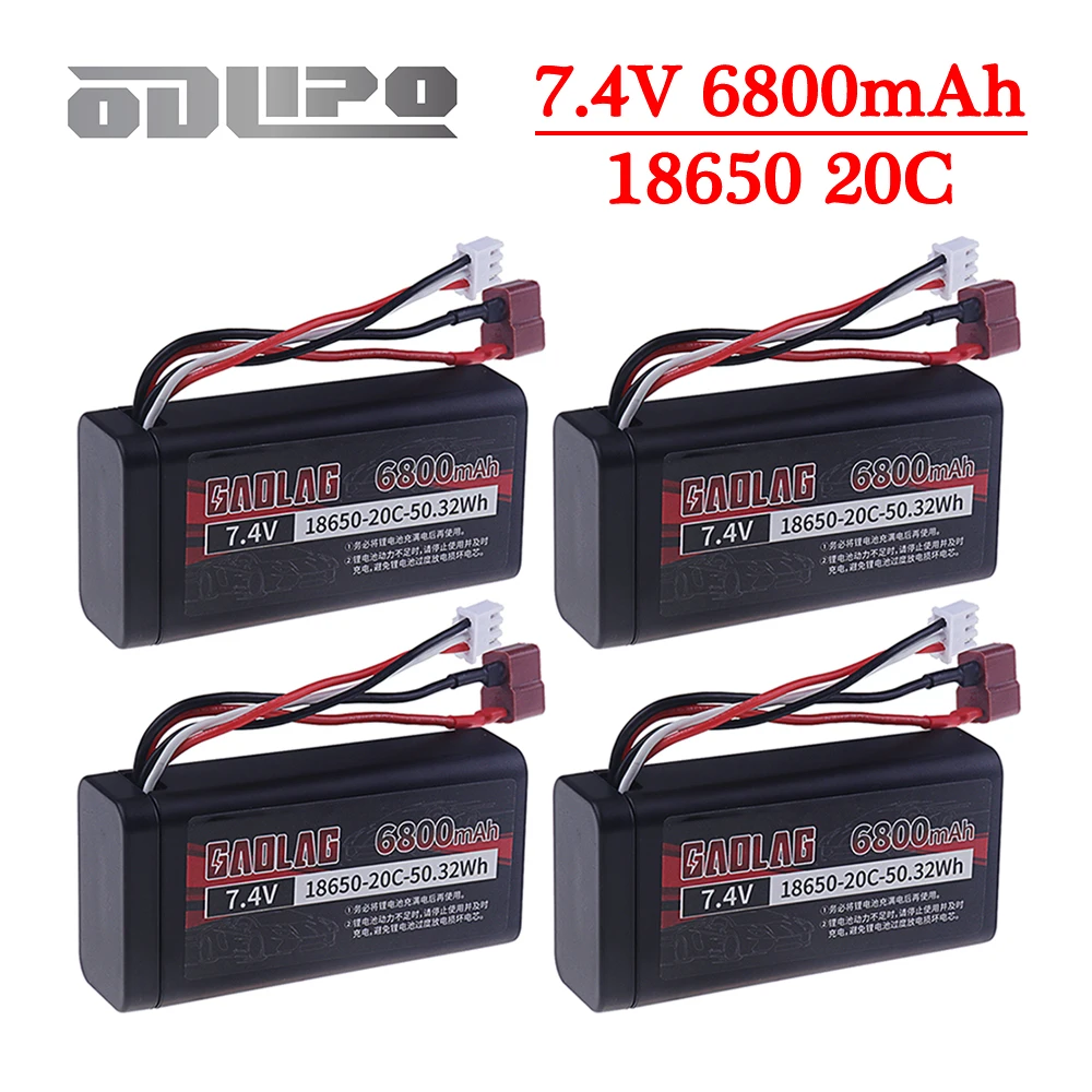 7.4V 6800mAh 20C 18650 Li-ion Battery For Wltoys 10428 12423 12428 RC Cars Trucks Backup Battery 2S 144001 RC Cars Toys Battery