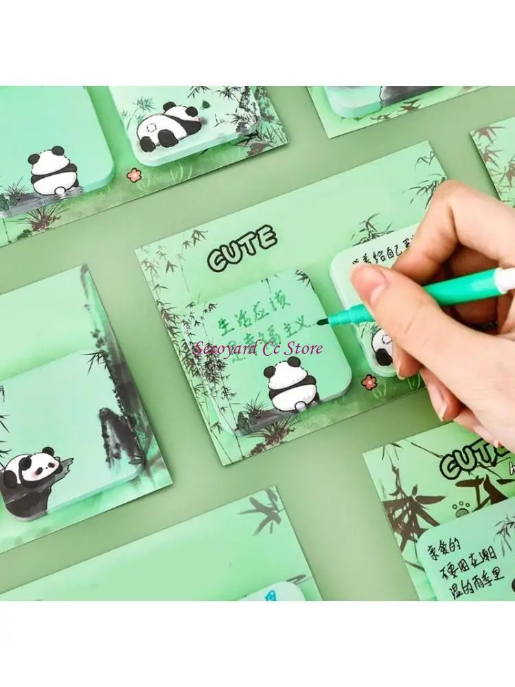 

N3UC Cartoon Panda Sticky Notes 60Sheets Adheive Note Paper Small Notepads Memo Pad