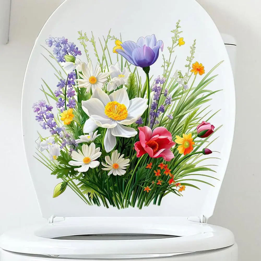 Mildew-proof Butterfly Flower Toilet Stickers Easy to Paste Self-Adhesive Butterfly Flower Removable Stickers 3D DIY