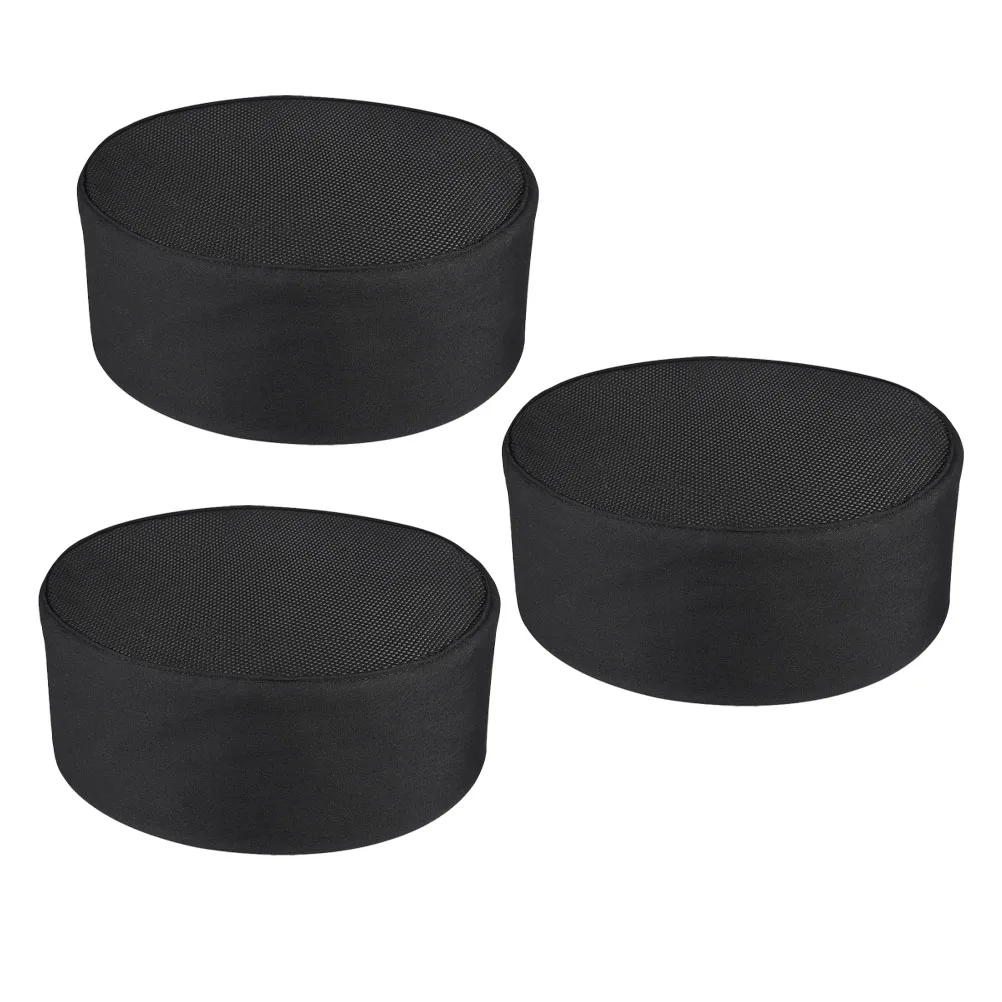 3 pezzi cappello da cuoco nero berretto regolabile in rete traspirante per uomo donna cucina catering abbigliamento da lavoro accessorio uniforme da panettiere