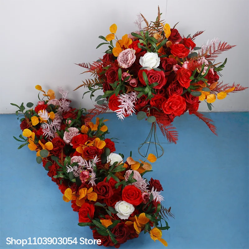 Neueste Blumenkugel 5D Rot Hochzeit Bühnendekoration Blumenarrangement für den Gang Fenster Ausstellungshalle Tischdekoration Kunstblume – Detail 1