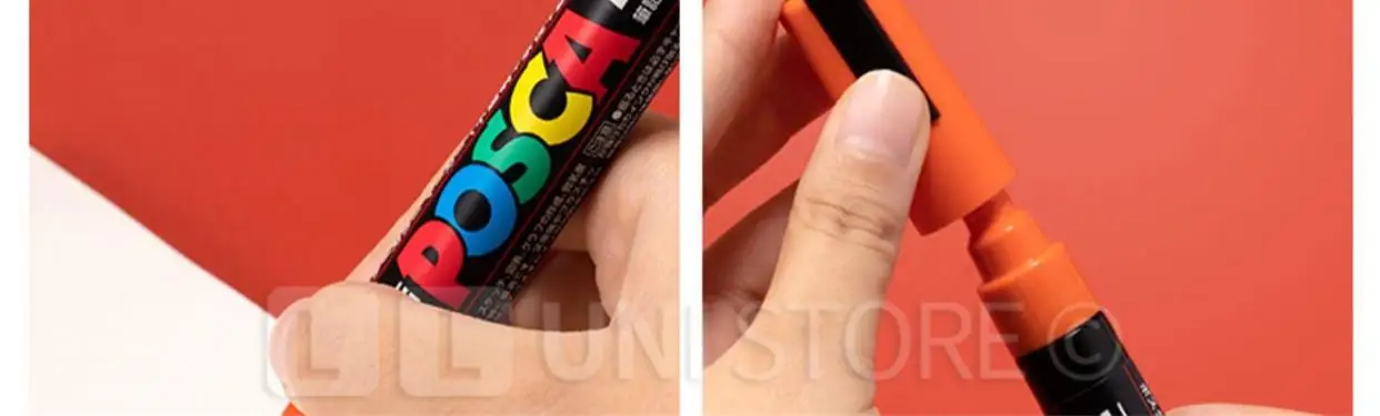 1/2 stücke Uni Poscas Acryl Marker PC-1M-3M-5M Permanente Wasserdichte Kunst Stifte Graffiti Marker Werbung Poster Zeichnung Werkzeuge – Detail 11