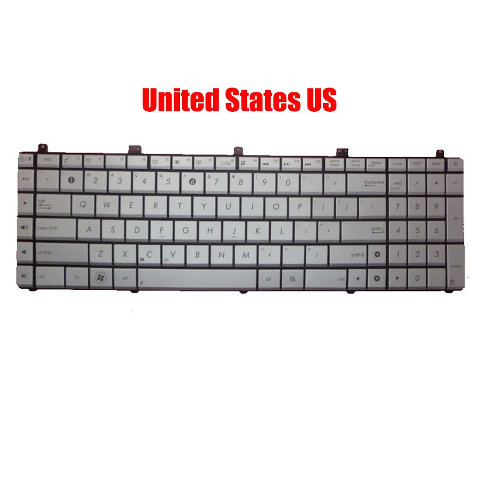 FR\FS\HU\NE\SL\TI\TR\TW\US Keyboard For ASUS N55S N55SL N55SF Silver