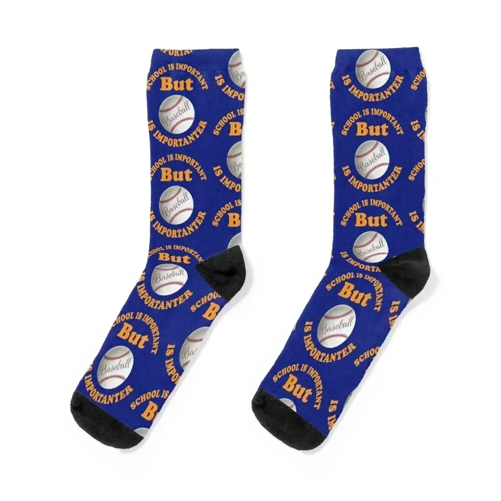 Baseball, Back to school, School is important but baseball is importanter, cool design for students who love Baseball Socks