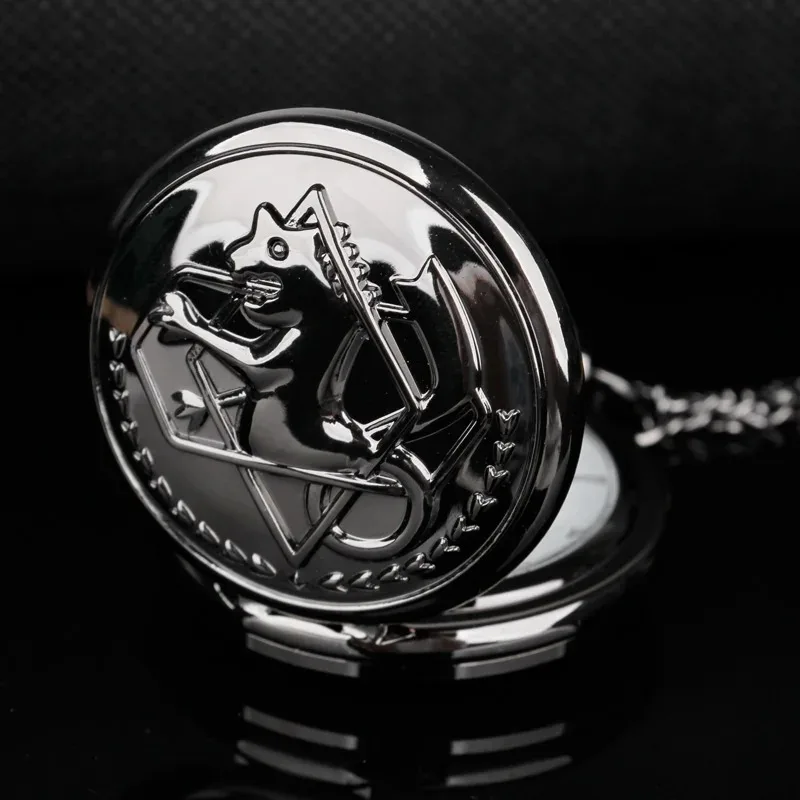 Full Metal Alchemist Steampunk Pocket Watch Antique Vintage Quartz Chain Clock Pendant Jewelry Timepiece Gift for Women Men