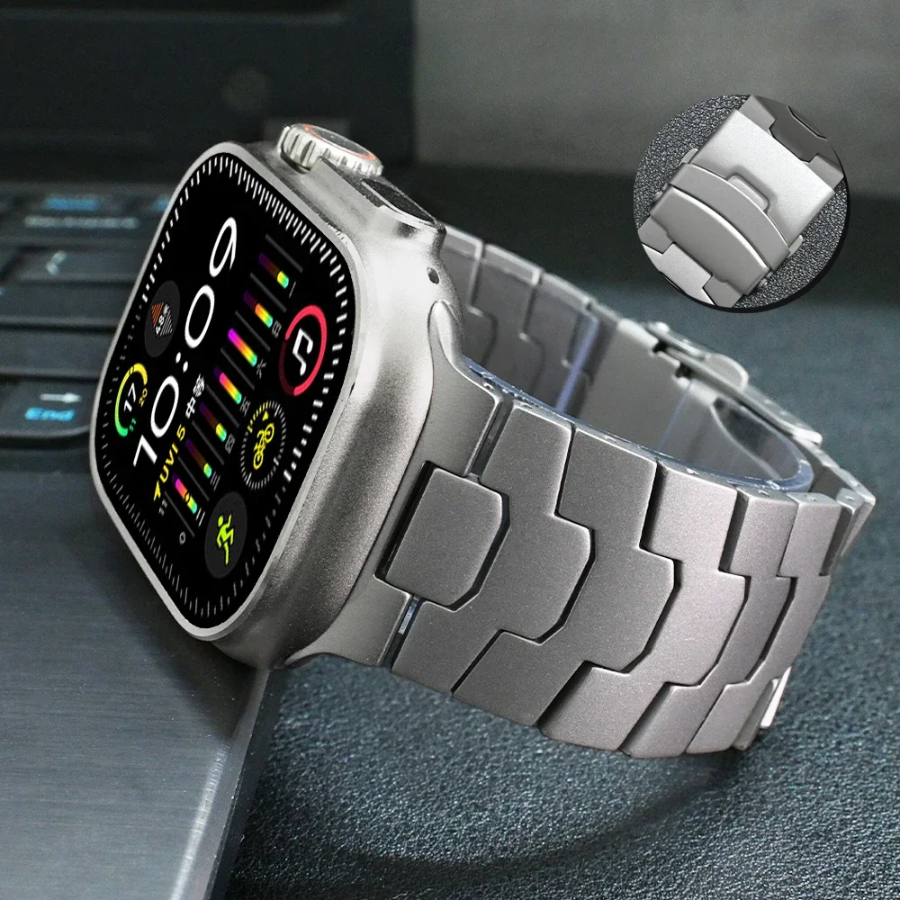 Bracelet for Apple Watch Ultra 2 49mm Titanium Band 42 44mm Watchband for iWatch series 9 8 7 45mm 6 se 5 4 3 ultra Luxury Strap